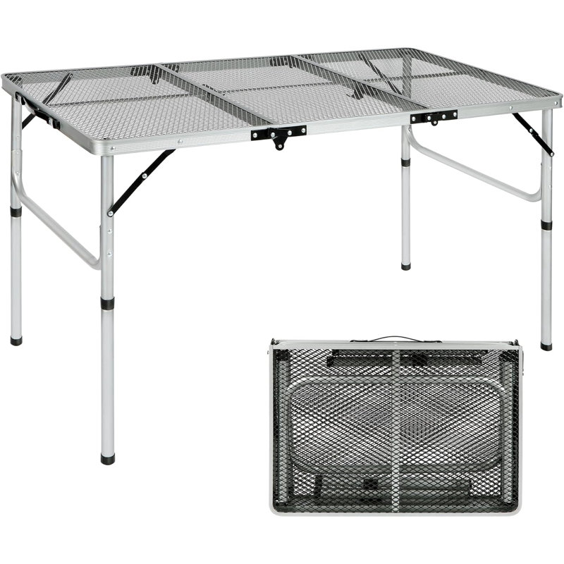 Keirrah Folding Outdoor Table for Grill, Silver, 24" W x 48" L x 28" H