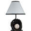 Lampe de table haute 15 po, forme de ballon de sport, abat-jour cône en lin