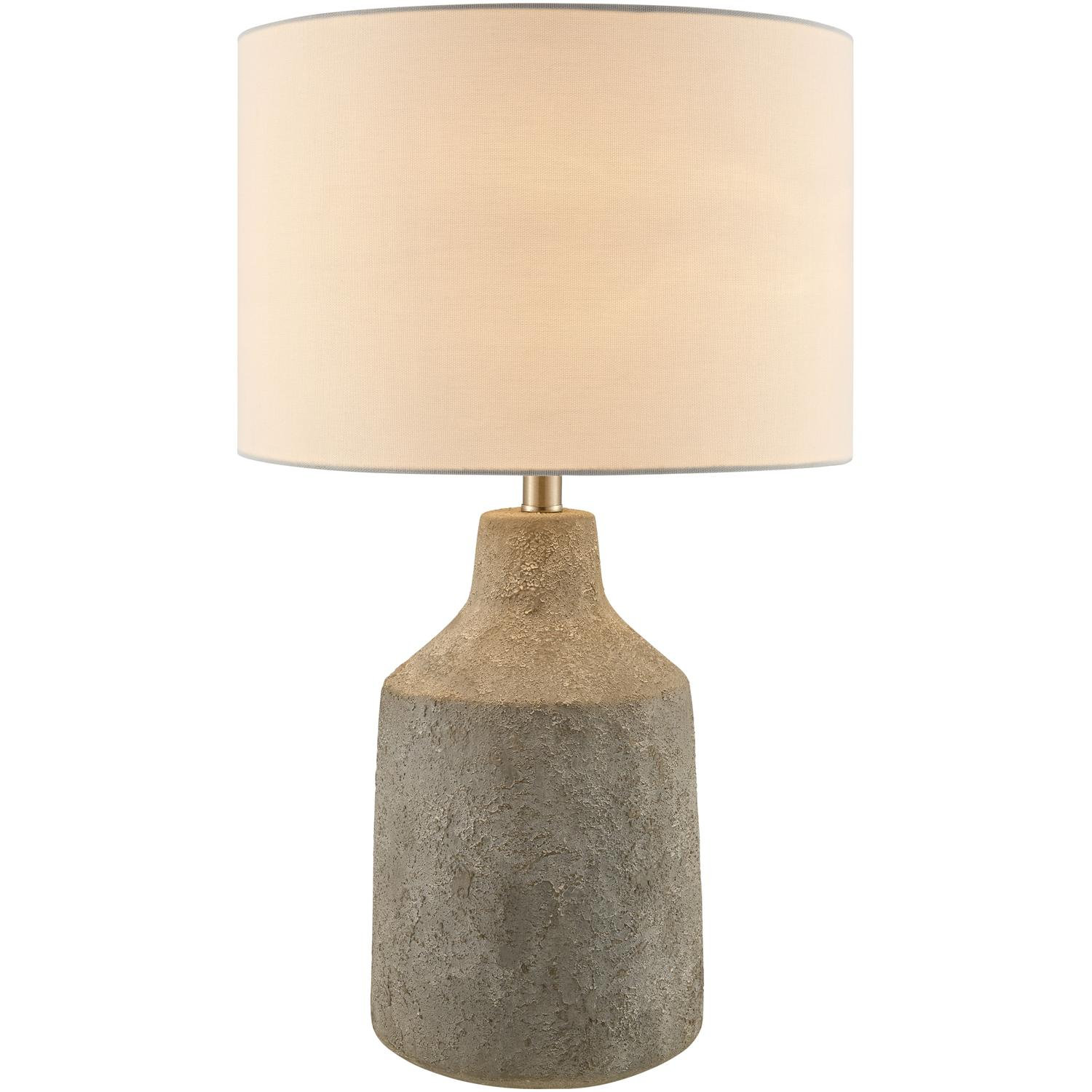 Lockwood Concrete Linen Table Lamp, White, Gray