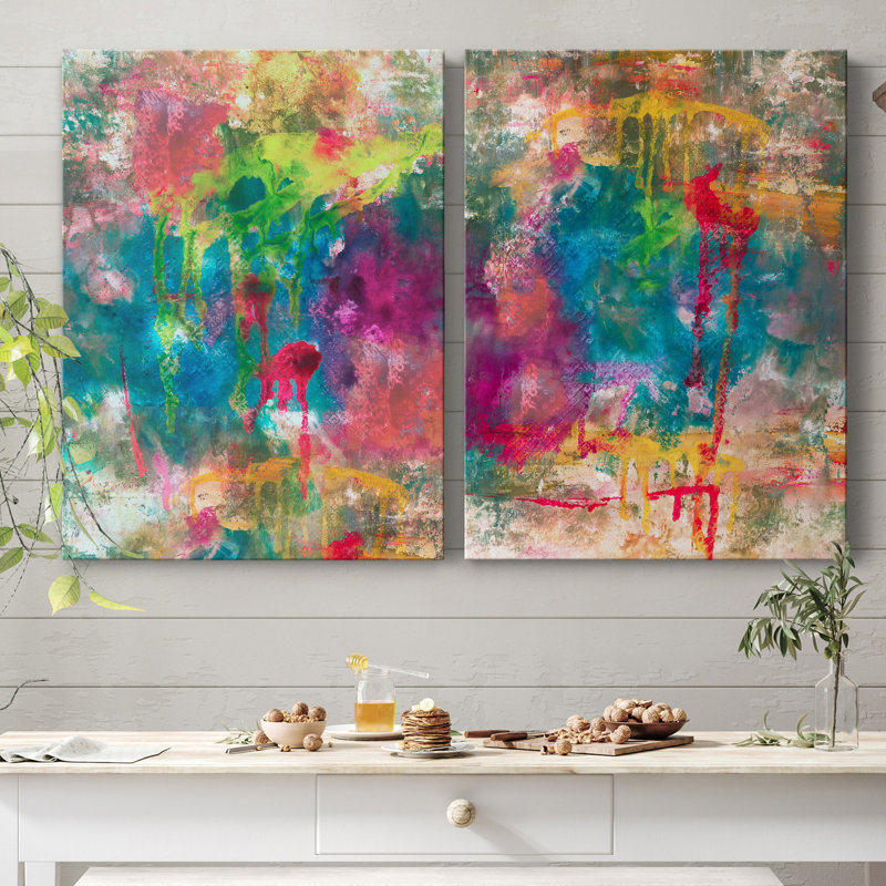 Summer Night I - Ensemble de 2 reproductions d'art, H 12 po x l 16 po x P 1 po, Toile tendue, Pas de tapis