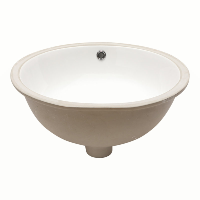 Lavabo de salle de bain ovale encastré en céramique blanc 19 "x 16" avec trop-plein