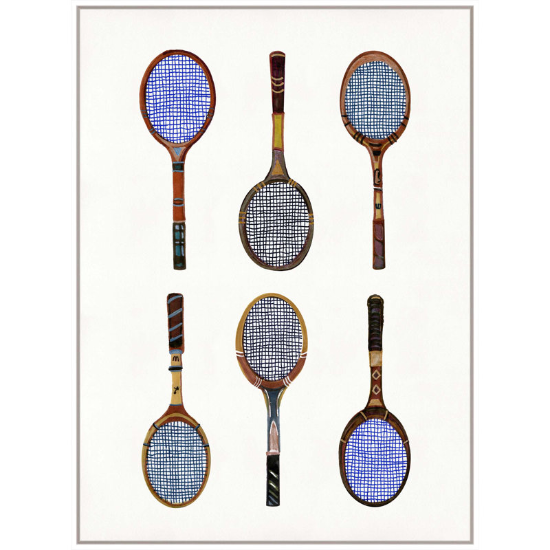Rackets 2 Print by Rita Taverni, White Floater Framed, 51" H x 38" W