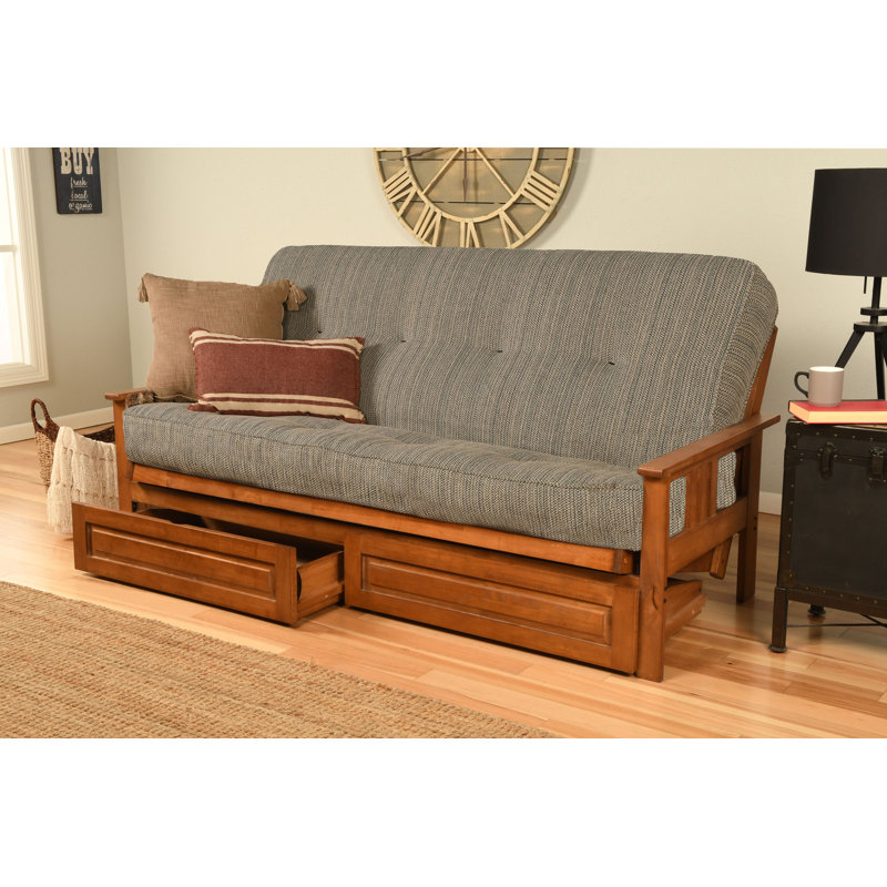 La base de futon pleine grandeur Stratford comprend des tiroirs de rangement et un matelas, Premium Pocket Coil, Barbade
