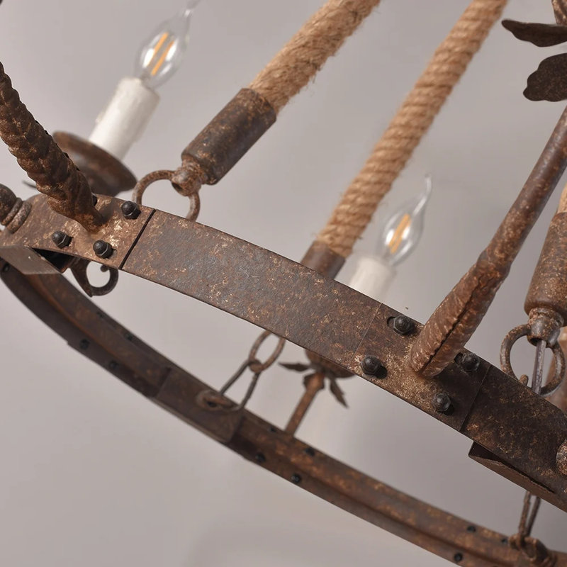 Payne 8 - Light Waggon Wheel Chandelier