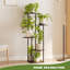 Support à plante brun à 5 niveaux pour plante d'intérieur en métal et panneau de fibres à densité moyenne