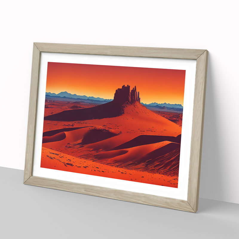 Contoured Desert - Framed Print, 46cm H x 64cm W x 2cm D, Oak