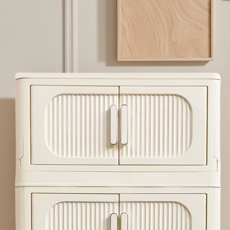 Bacs de rangement empilables et pliables avec couvercles et roulettes, Beige, 93