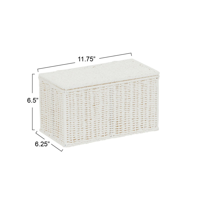 Household Essentials Wicker Bin, White