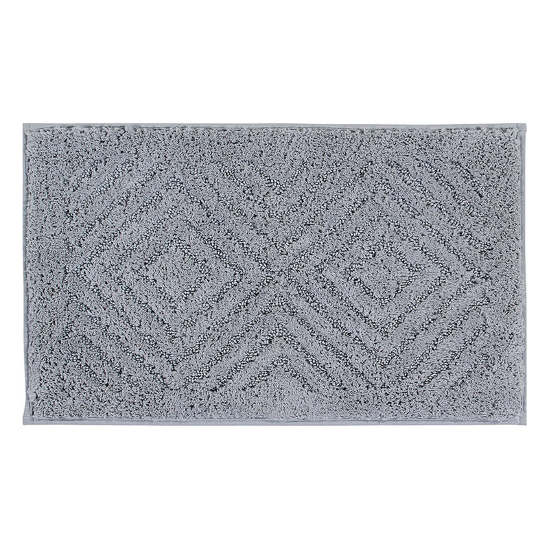 Tapis de salle de bain en polyester de luxe Krikorian, Rectangle 24 po x 40 po, Argent