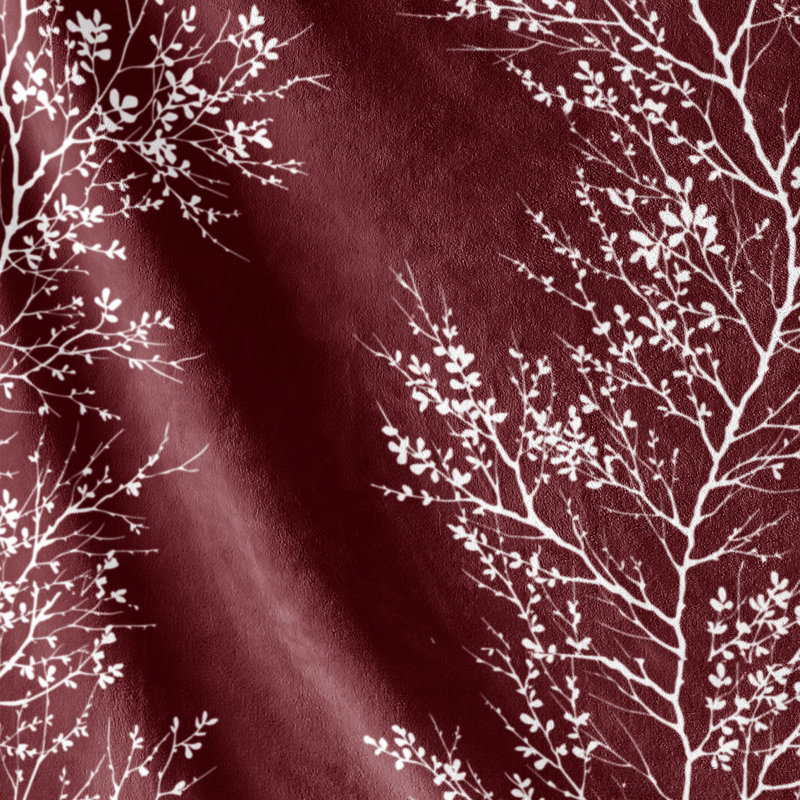Ultra Soft Oversized Plush Foliage Throw Blanket, Burgundy