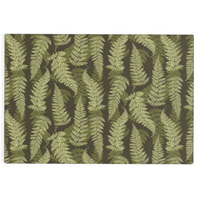 Tapis extérieur rectangulaire en polyester / chenille vert tissé à plat à la machine