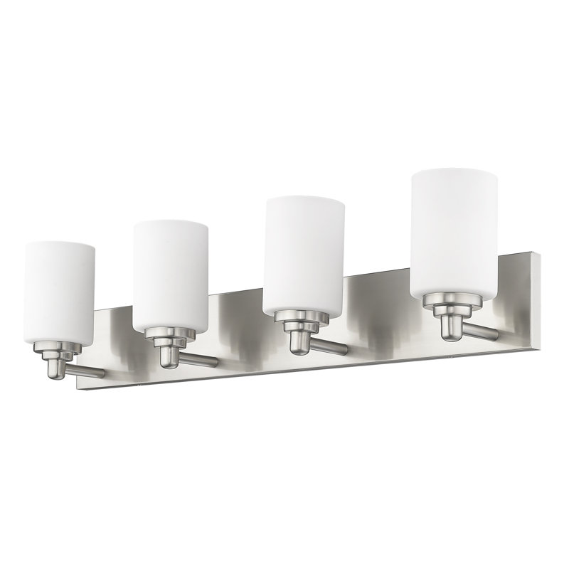 Éclairage pour meuble-lavabo à 4 lumières à intensité variable PASCALE, Nickel brossé