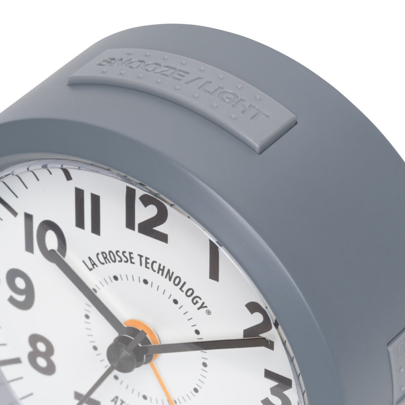 4-Inch Round Gray Atomic Analog Alarm Clock