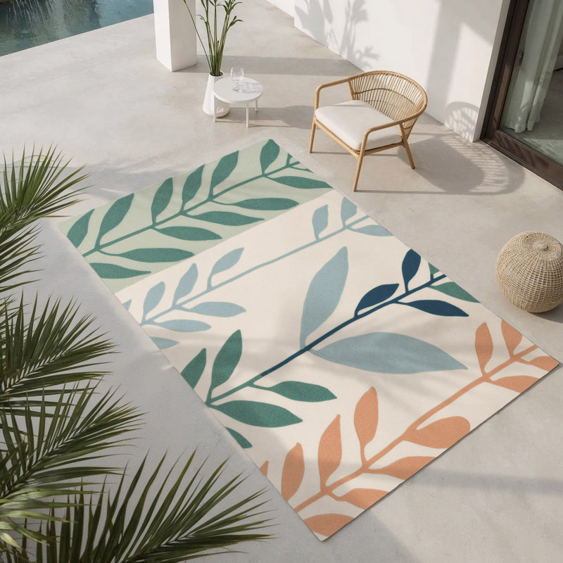 Woodland Reflection Indoor And Outdoor Area Rug, Rectangle 1'6" x 2'6"