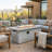 60" Propane Gas Fire Pit Table, 60000 BTU Rectangular Concrete Fire Pit for Outside Backyard Deck Garden Courtyard - Light Grey