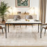 63 Inch White Sintered Stone Rectangular Dining Table with Metal Legs