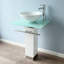 Lavabo de salle de bain ovale à piédestal haut avec robinet et bonde 35 po QieRao