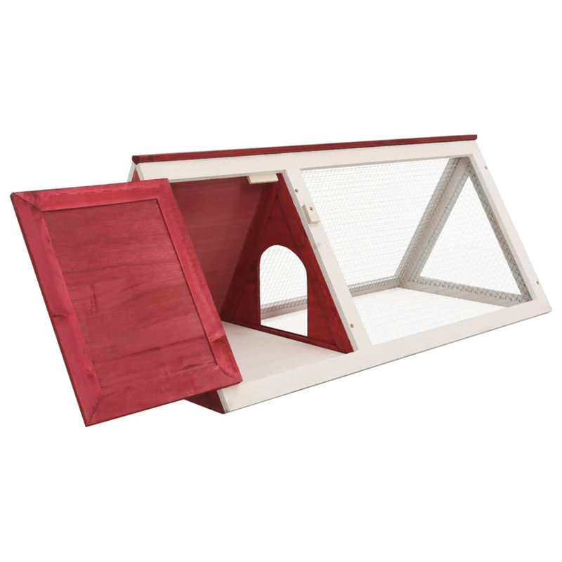 Teo Weather Resistant Rabbit Cage, Red/White
