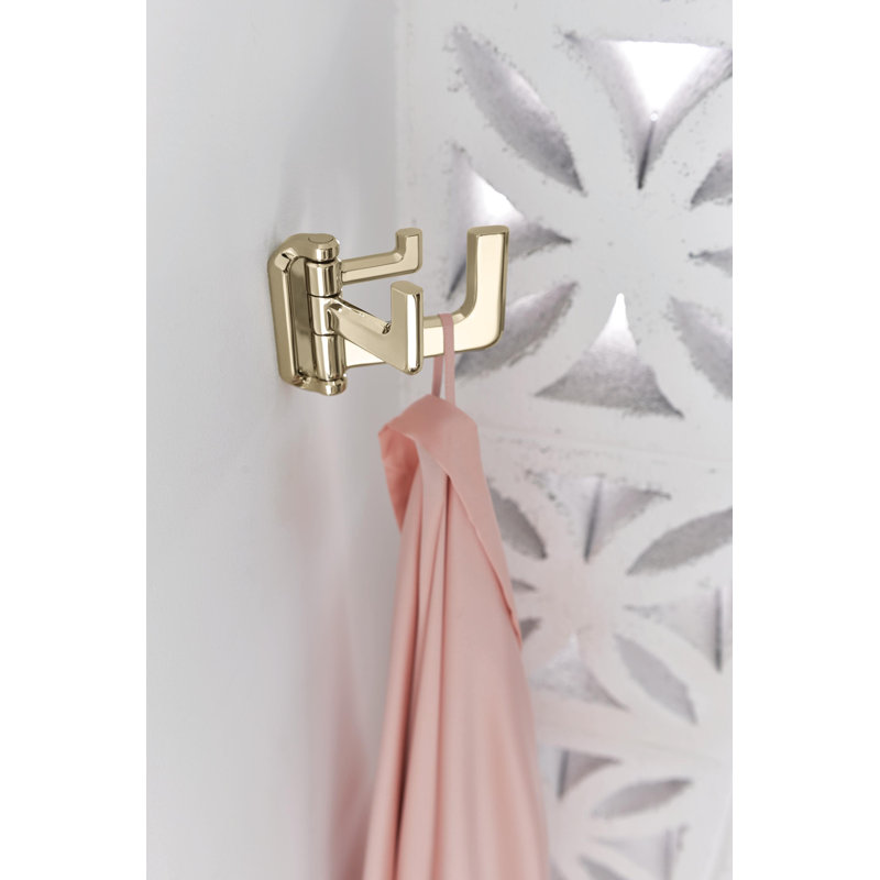 Levoir® Hinged Wall Mounted Robe Hook, Polished Nickel