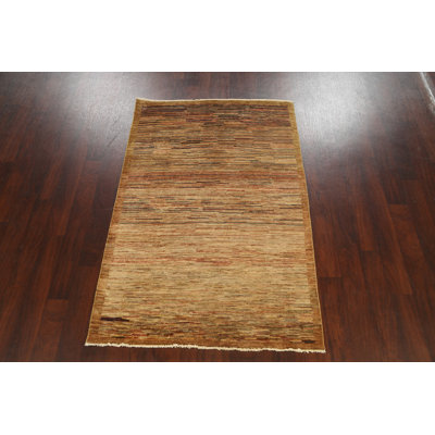 One-of-a-Kind 4'2" X 6'2" New Age Wool Area Rug in Beige