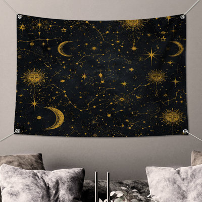 Celestial Sun Moon Motif Wall Tapestry - Astrology Wall Decor