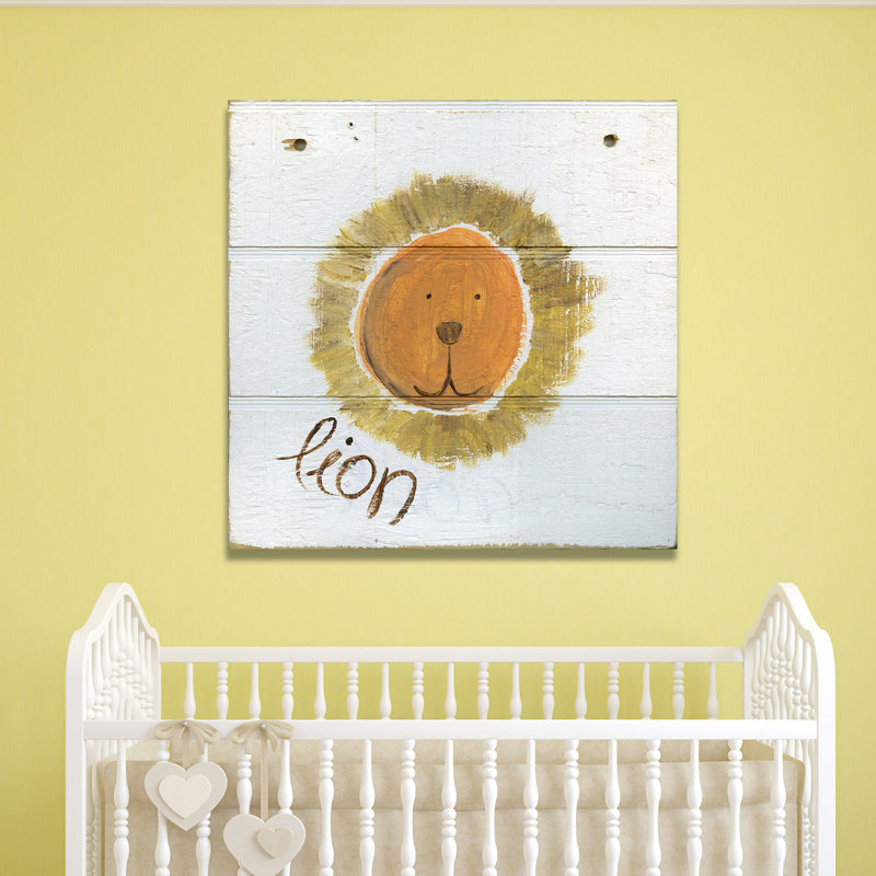 « happy lion », art sur toile, H 12 po x l 12 po x P 1,5 po