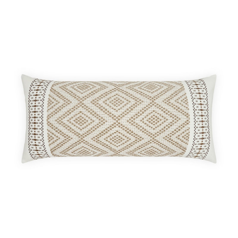 Wanderer Outdoor Throw Pillow, Natural, Rectangle 12"H x 24"W