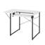 Table de couture blanche multifonctionnelle avec tablette latérale pliable et rangement réglable, bureau d'ordinateur à pattes en acier pour la maison ou l'atelier
