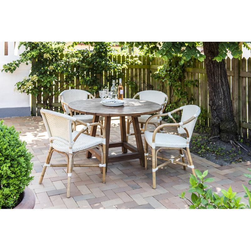 Valerie Rattan Bistro Armchair, Ivory/Ivory