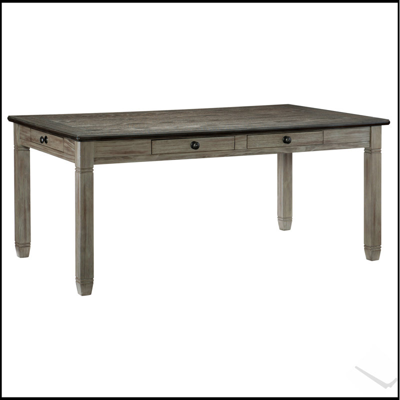 Table décontractée en bois à deux tons avec 6 tiroirs pour une expérience culinaire moderne et organisée