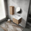 Meuble-lavabo mural de 24 po avec lavabo et armoire latérale, portes à fermeture en douceur, espace de rangement durable et spacieux-126233364