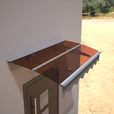 Door Window Awning - 59"X34" Polycarbonate & Aluminum Snow Load Capacity Uv50 Modern Outdoor Uv80+ Rust- Rainproof Windproof