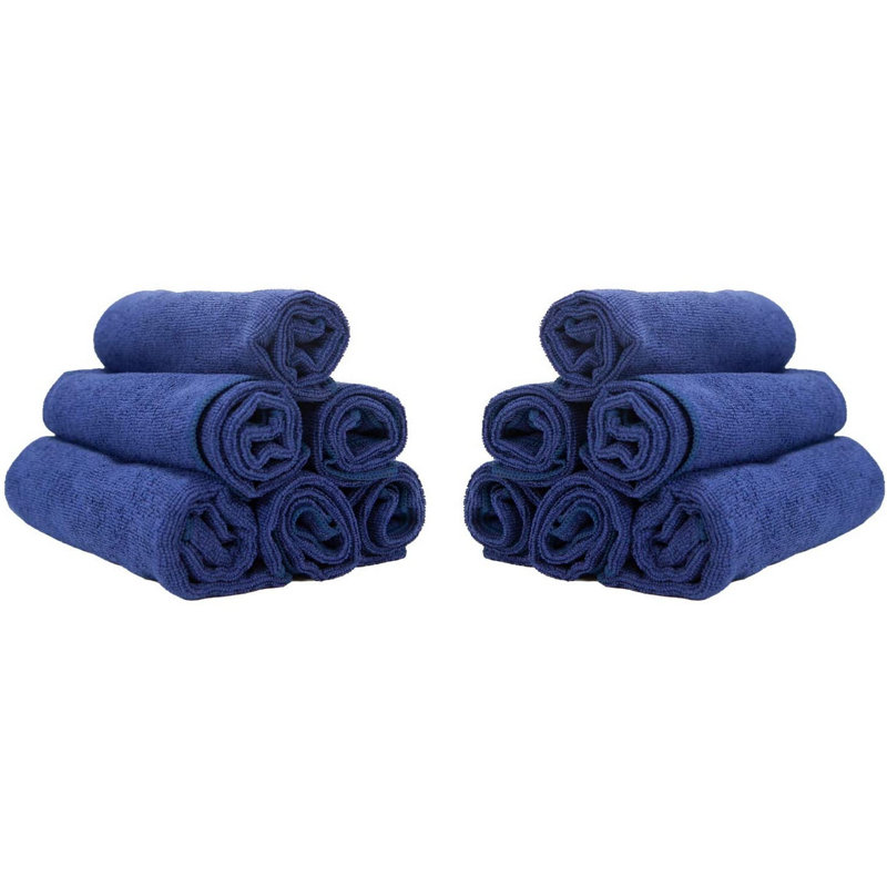 Ensemble de 12 serviettes en microfibre Beong Smart Choice 300 g / m² 15 x 24, Marine
