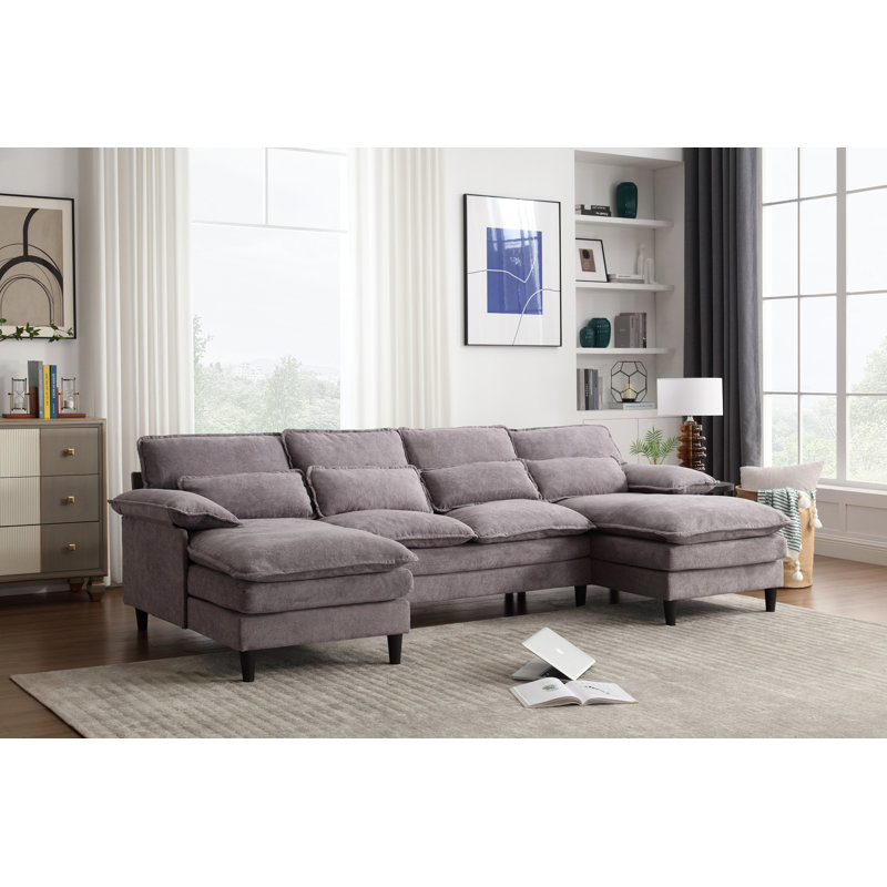 Canapé modulaire en U en forme de U, canapé d'angle avec coussins de taille 4 pièces