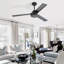 Ventilateur de plafond moderne à 3 pales 52 po avec lumière DEL et télécommande Forgan-1608865138