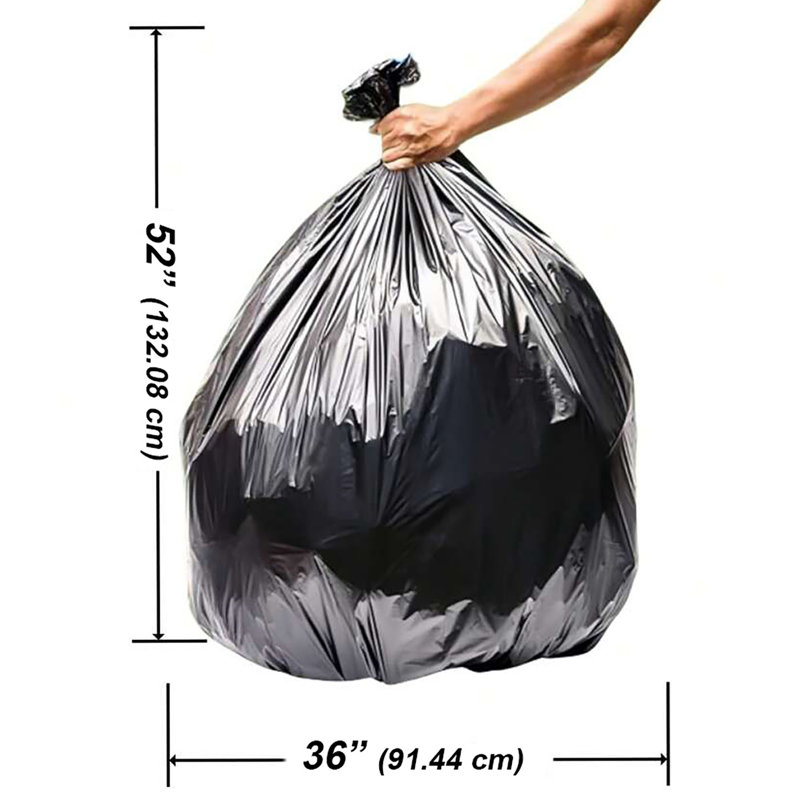 55 Gallons Polyethylene Plastic Trash Bags - 100 Count