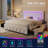 Alber Upholstered Platform Bed Frame with LED Lights & Storage Drawers - Diamond Tufted Headboard & Footboard, Modern Bedroom Furniture-1789157107-1789157116