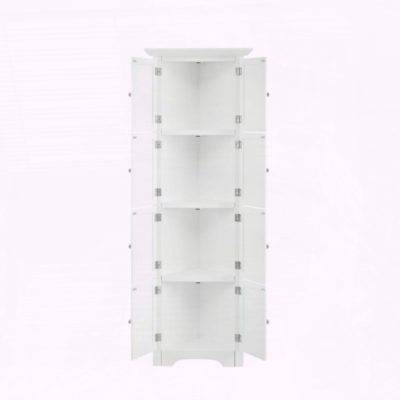 Grande armoire de rangement avec quatre tablettes, Blanc