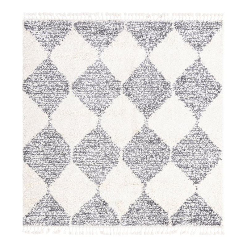 Serenity Shag Geometric Indoor Rug, Square 7'10"