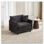 Fauteuil club en tissu d'ameublement en chenille-1660826300