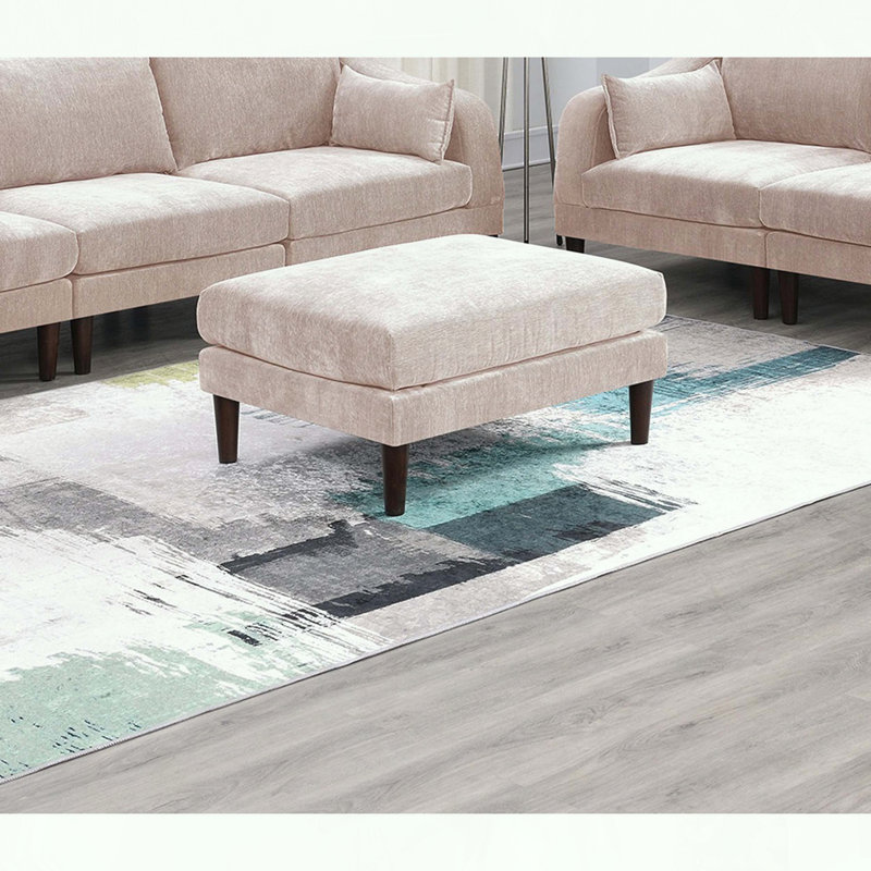Repose-pieds modulaire en suède rosé, Rose