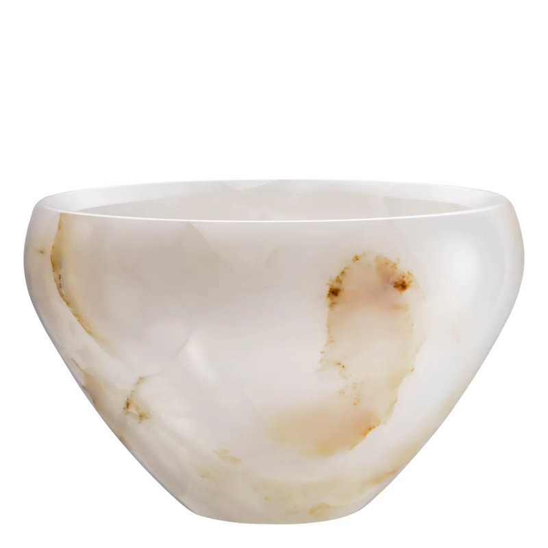 Met X Eichholtz Handmade Onyx Table Vase, 7.28" H x 10.63" W x 10.63" D
