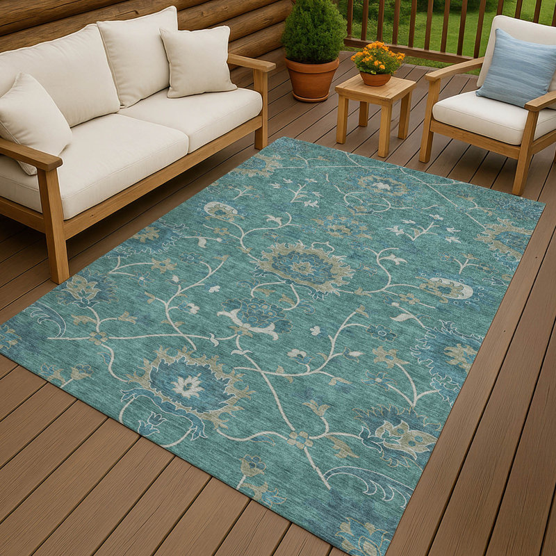 Machine Washable Indoor/Outdoor Chantille ACN2290 Global Rug, Rectangle 5' x 7'6"