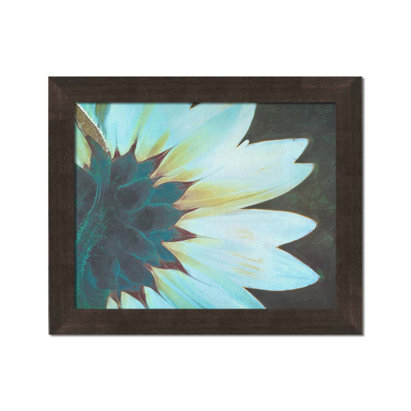 Tournesol peint par Hal Halli. Impression sur papier - Montée et encadrée avec de l'acrylique transparent, H 36 po x l 44 po