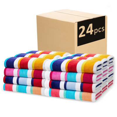 Breean Oversized Velour Beach Towels | 100% Cotton 32"x62" Case Pack