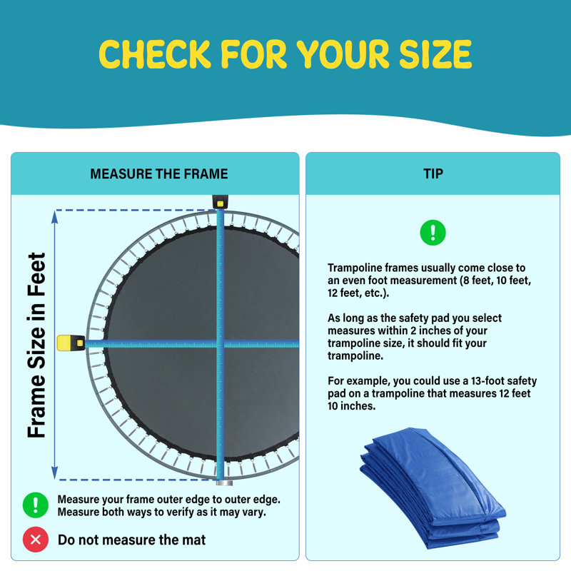 Housse de protection pour trampoline Plexalife Trampoline Super Spring, Bleu, 168"