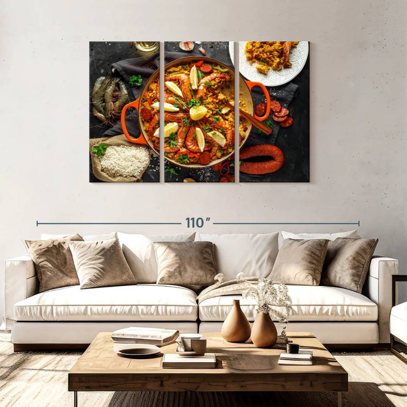 Paella aux fruits de mer Yarlin, H 48 po x l 74 po