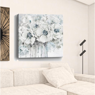 «Winter Blues Flower», art mural sans cadre