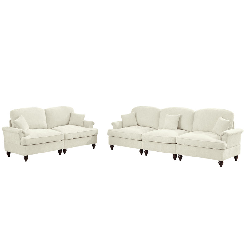 Ensemble de canapé modulaire polyvalent en chenille de style transitionnel pour le salon