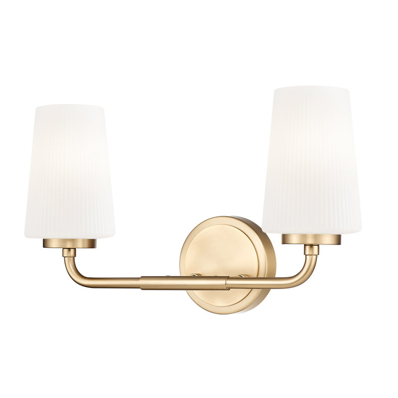 Coiffeuse Mathieson, H 9,5 po x l 16 po x P 6,5 po, Doré, Deux lumières